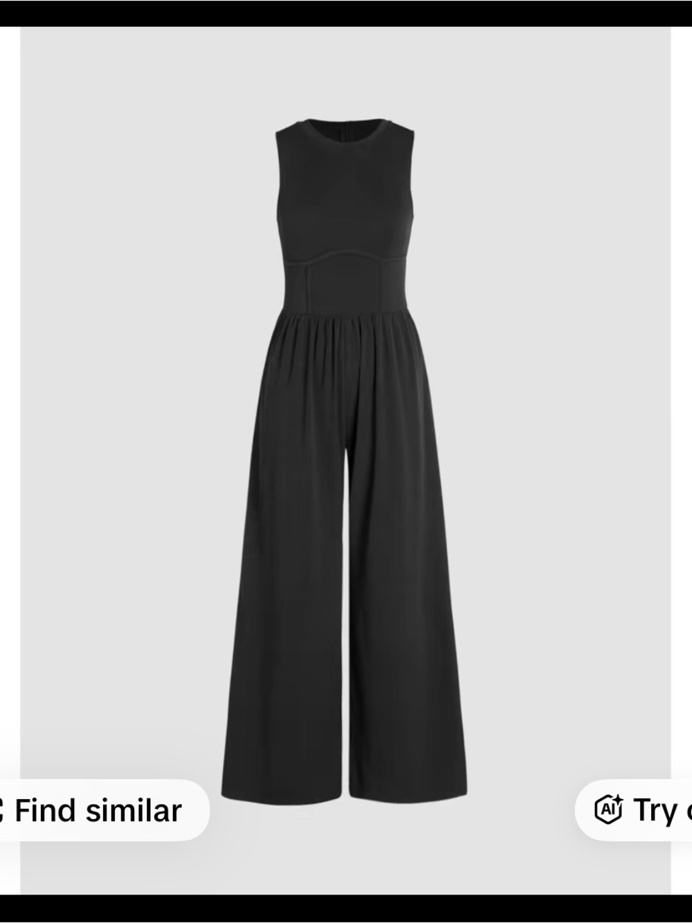 Cider Black Sleeveless Wide-Leg Jumpsuit